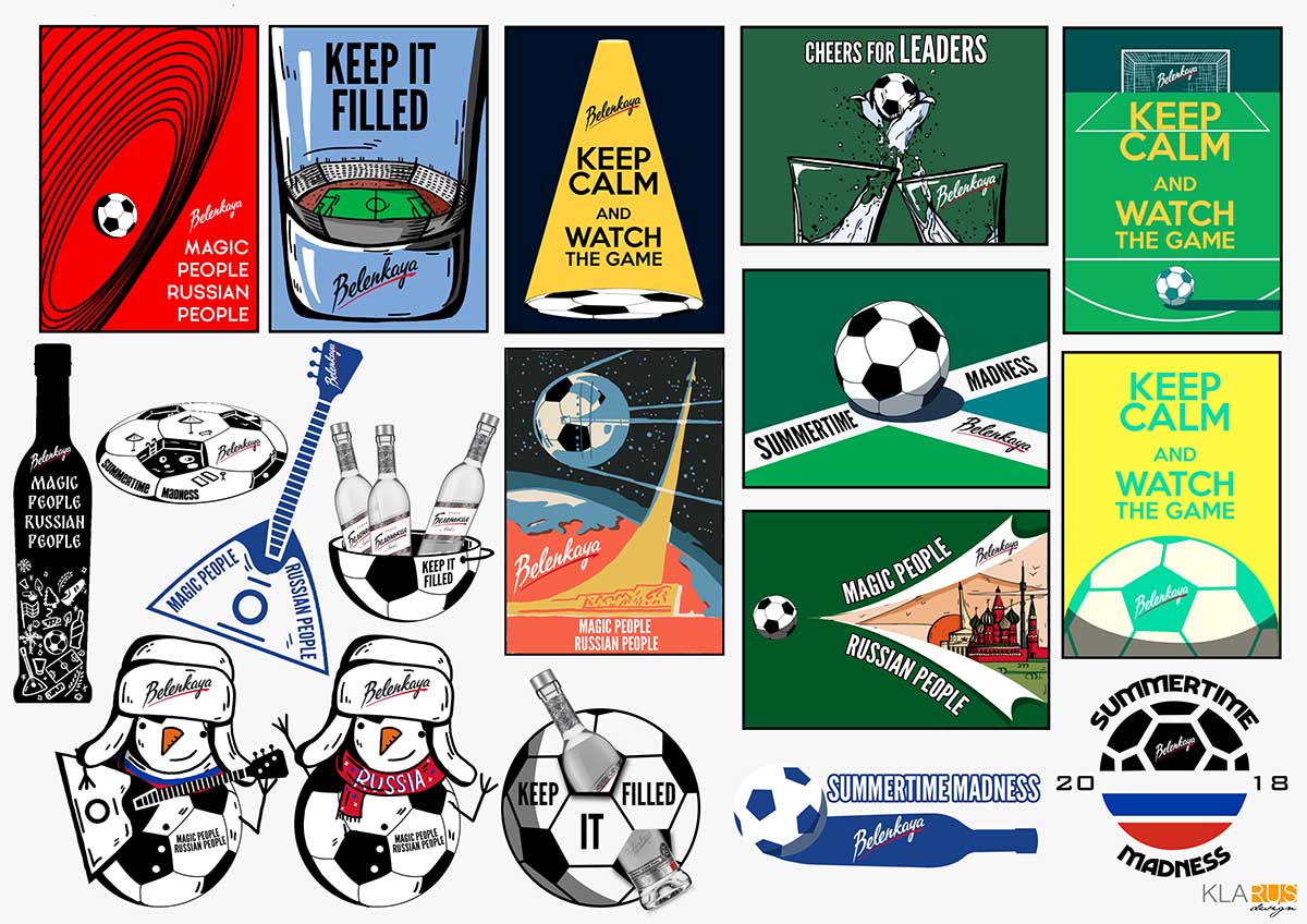 Стикеры бренда Беленькая, посвящённые проведению Чемпионата Мира по футболу в России в 2018 году 3