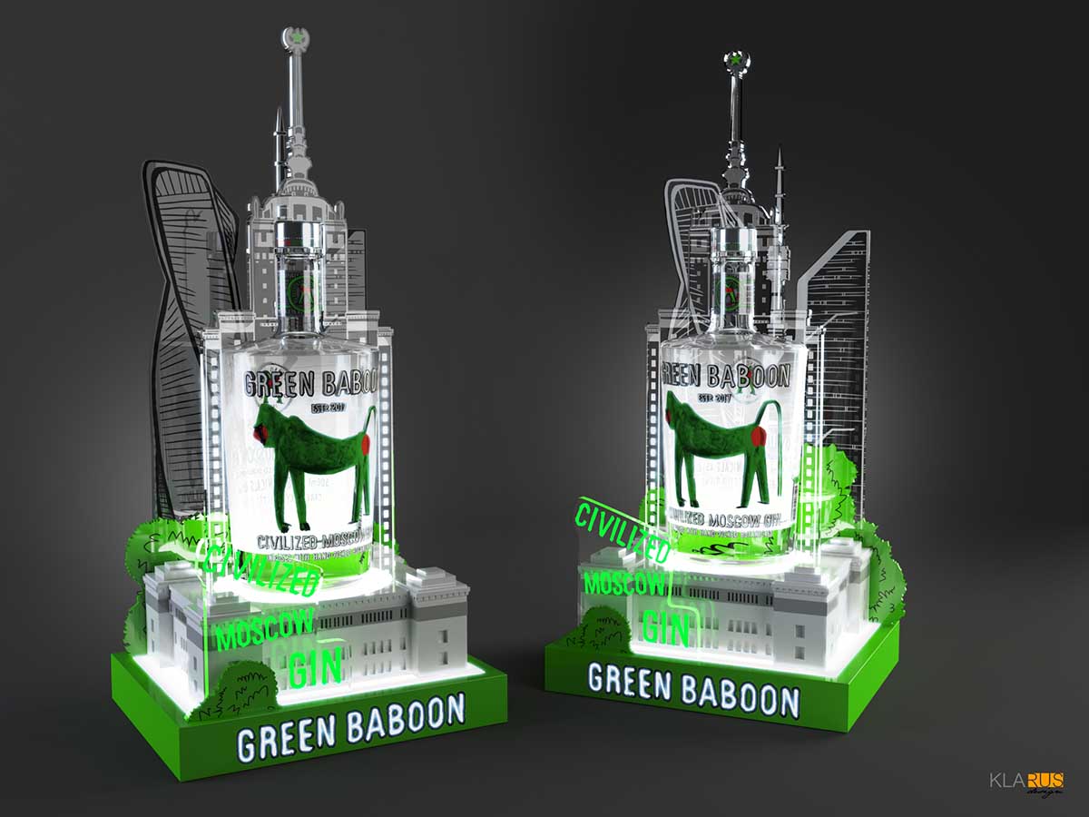 Дисплей для бутылки Green Baboon 3