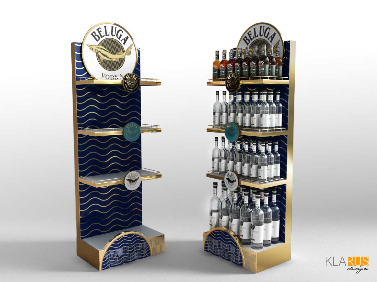 Дизайн стойки Beluga в икорном стиле для сети магазинов ВинЛаб 3