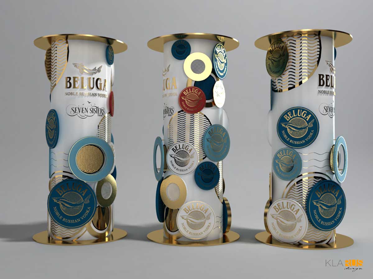 Оформление колонны в стилистике бренда Beluga 3