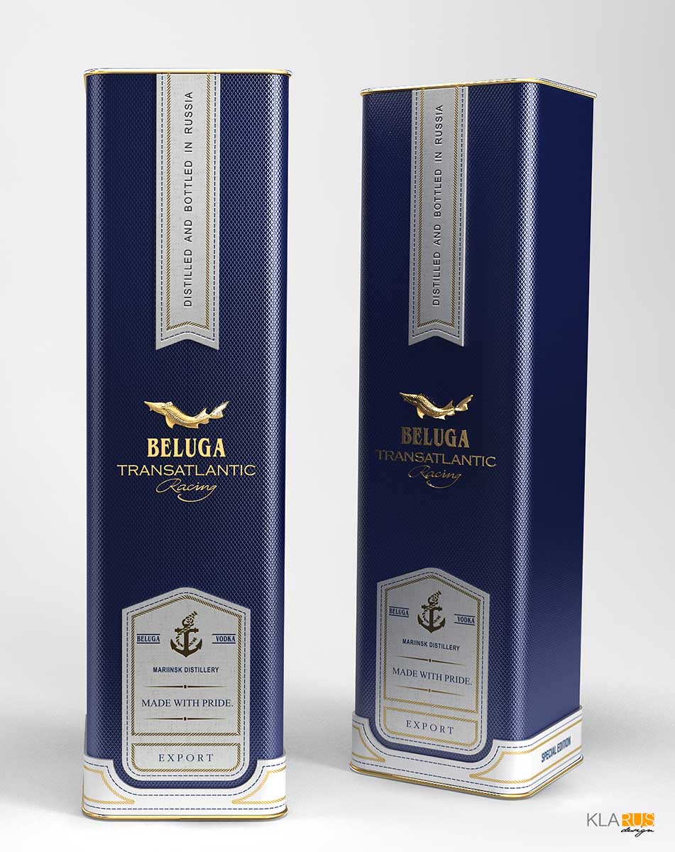 2Металлический тубус-упаковка для бутылки Beluga Transatlantic.
