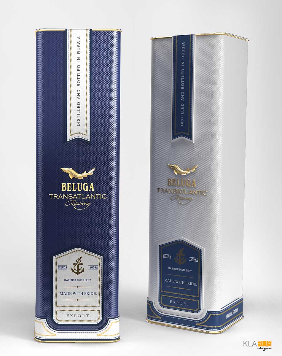 Металлический тубус-упаковка для бутылки Beluga Transatlantic. 1