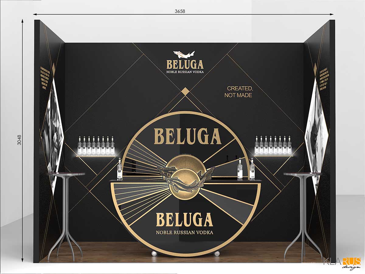 Выставочный стенд бренда Beluga с мобильным баром 3