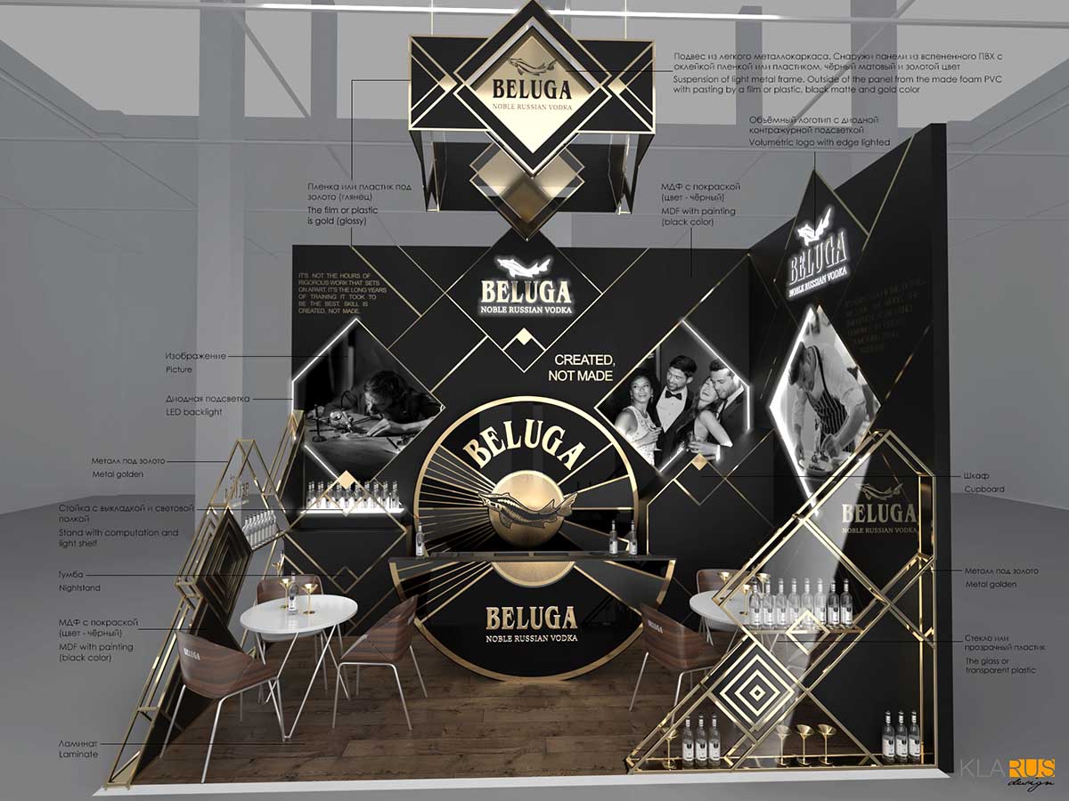 Выставочный стенд бренда Beluga с мобильным баром. 4