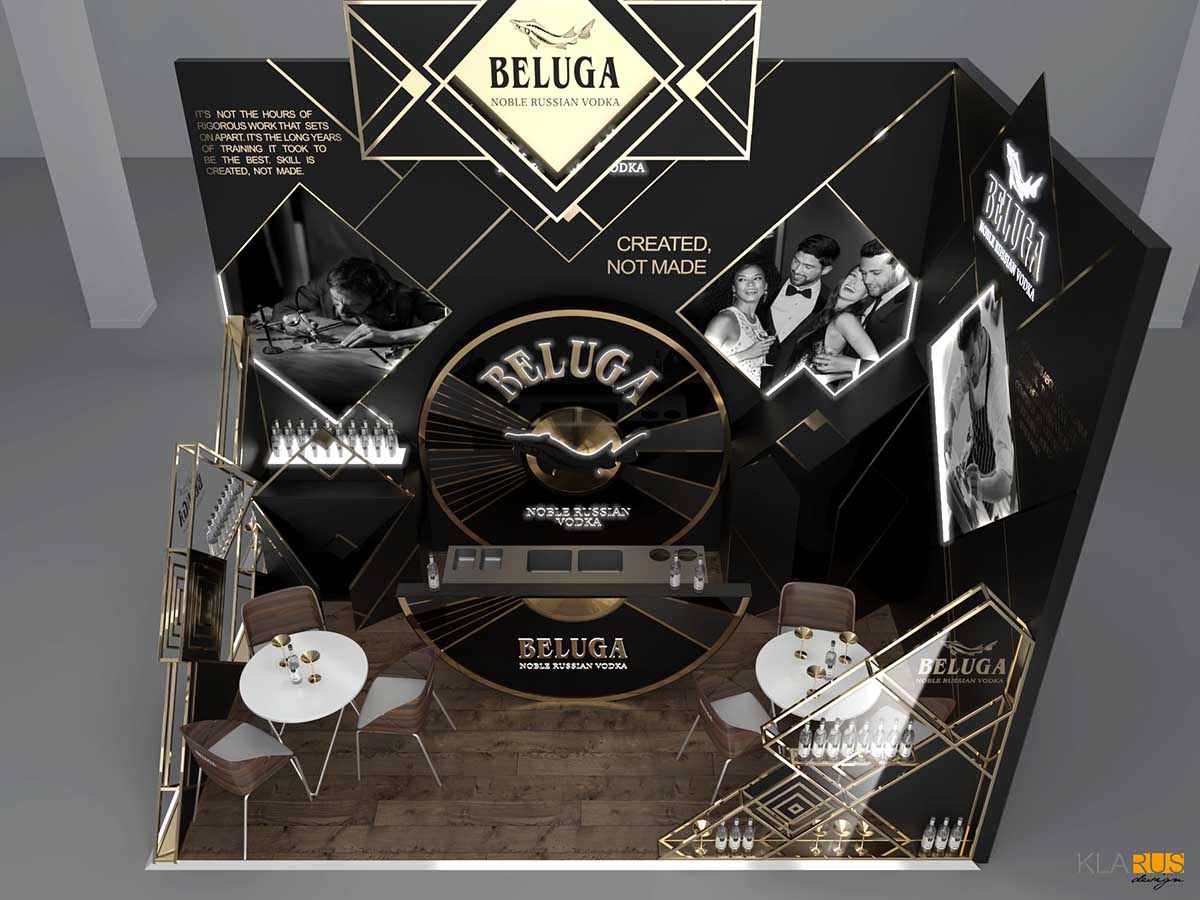 Выставочный стенд бренда Beluga с мобильным баром. 2